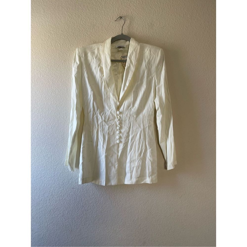 NWT vintage 80s‎ embroidered long sleeve blouse medium